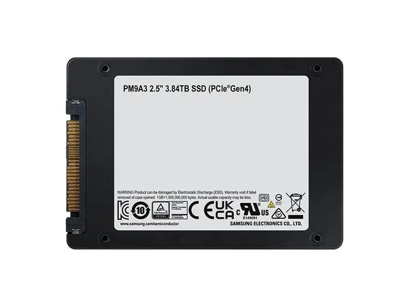 Диск SSD SAMSUNG Server PM9A3 3.84TB 2.5" PCIe 4.0 - MZQL23T8HCLS-00W7
