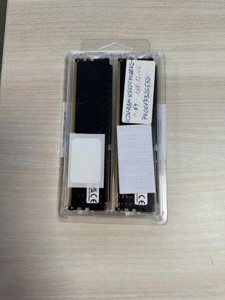 Памет Kingston FURY Beast Black 64GB(2x32GB) DDR5 5200MHz KF552C40BBK2-64, Разопакован