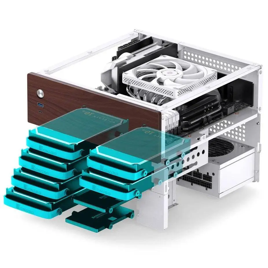 Кутия Jonsbo N4 NAS mATX Бяла