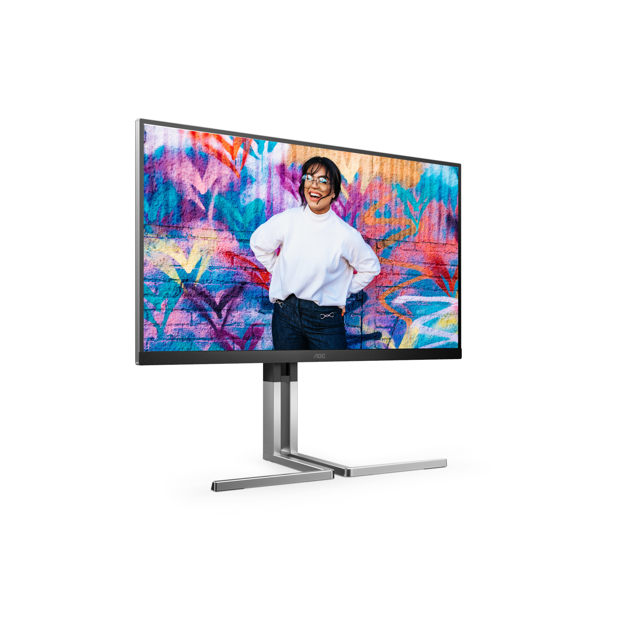 Монитор AOC Q27U3CV, 27", IPS, QHD 2560x1440, 75Hz, 4ms, HDR400, Adaptive Sync, Flicker Free, KVM, USB Type-C