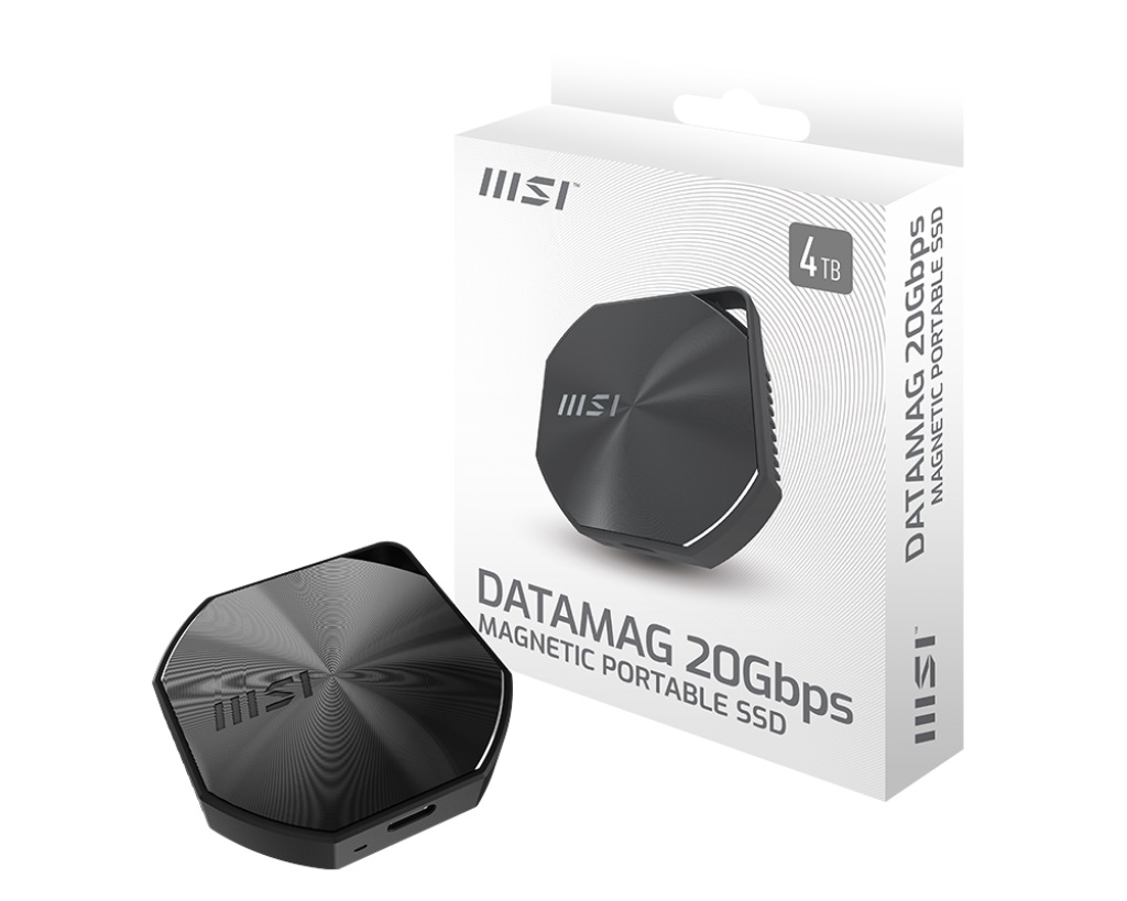 Външен диск MSI DATAMAG 20Gbps, 1TB, USB 3.2 Gen 2x2, SSD 3D NAND - S78-440L0B0-P83