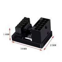 Адаптер Graphics Card PCIe 5.0, ATX3.0, 12VHPWR 600W Power Supply, Cable Adapter 12+4Pin Male To Female 180 Degree Turn Connectors - A - Black 