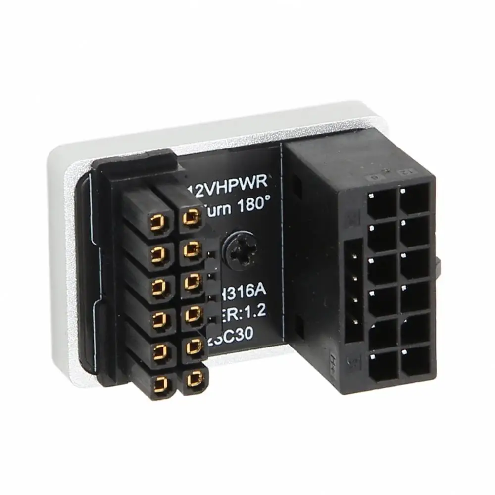 Адаптер Graphics Card PCIe 5.0, ATX3.0, 12VHPWR 600W Power Supply, Cable Adapter 12+4Pin Male To Female 180 Degree Turn Connectors - A - Black
