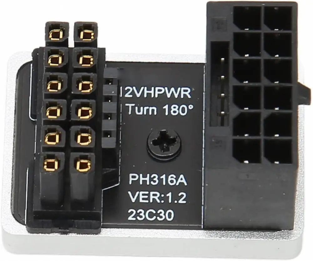 Адаптер Graphics Card PCIe 5.0, ATX3.0, 12VHPWR 600W Power Supply, Cable Adapter 12+4Pin Male To Female 180 Degree Turn Connectors - A - Black