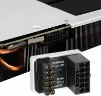 Адаптер Graphics Card PCIe 5.0, ATX3.0, 12VHPWR 600W Power Supply, Cable Adapter 12+4Pin Male To Female 180 Degree Turn Connectors - B - Black 