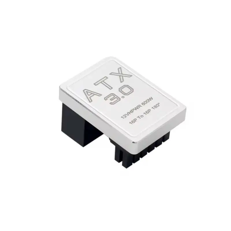 Адаптер Graphics Card PCIe 5.0, ATX3.0, 12VHPWR 600W Power Supply, Cable Adapter 12+4Pin Male To Female 180 Degree Turn Connectors - B - White