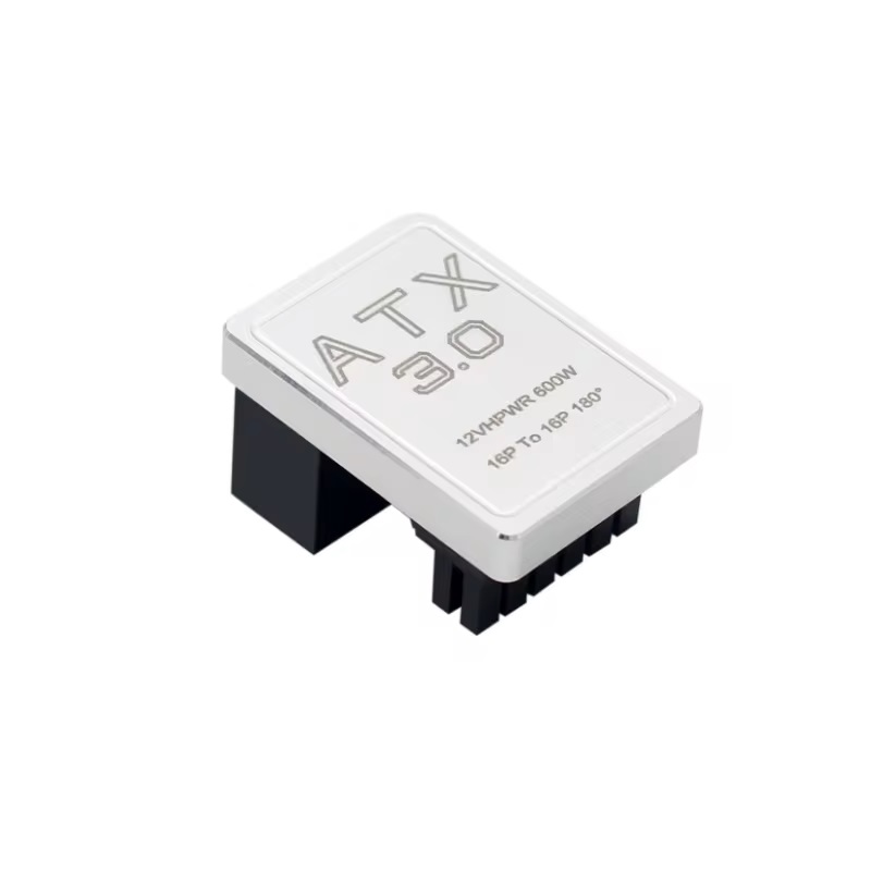 Адаптер Graphics Card PCIe 5.0, ATX3.0, 12VHPWR 600W Power Supply, Cable Adapter 12+4Pin Male To Female 180 Degree Turn Connectors - А - White