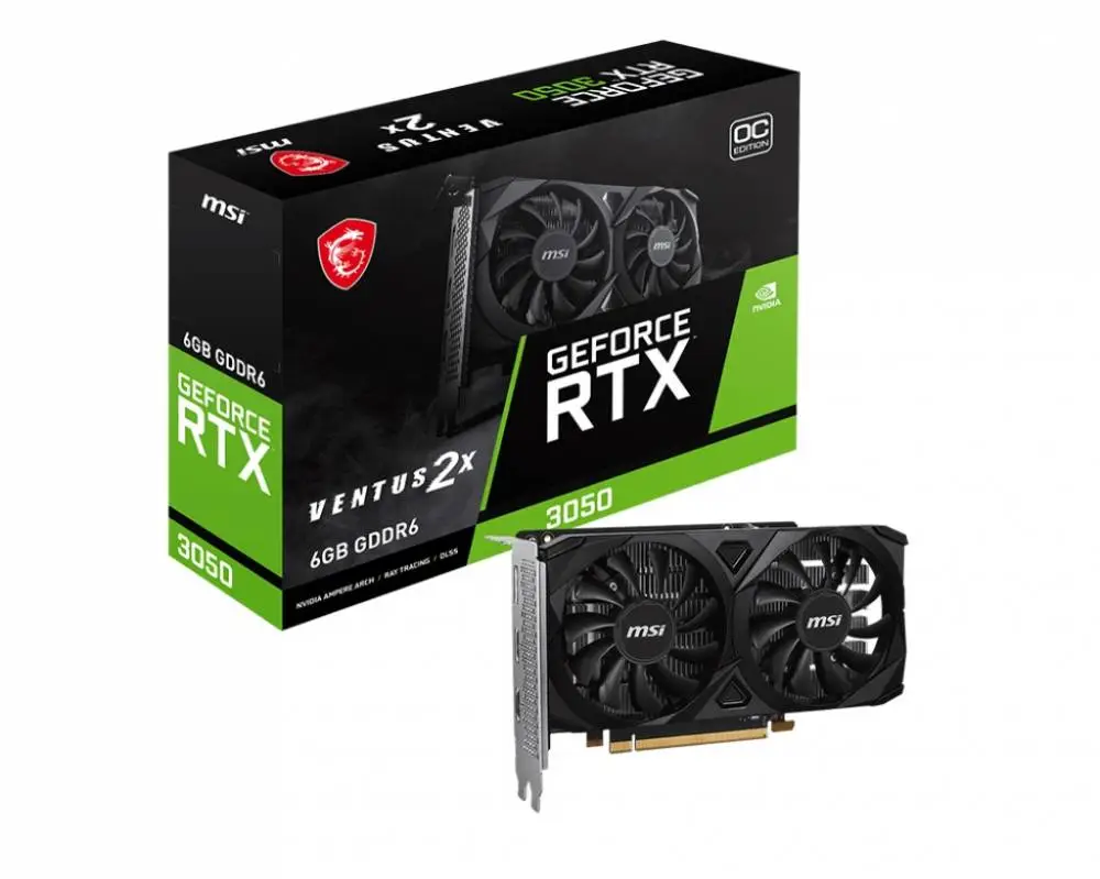 Видео карта MSI GeForce RTX 3050 VENTUS 2X E 6G OC