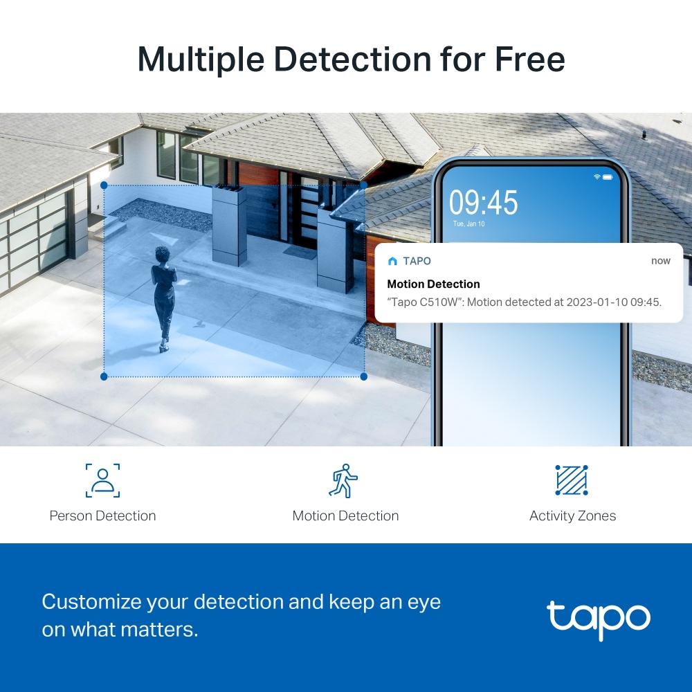 Εξωτερική κάμερα ασφαλείας WiFi TP-Link Tapo C510W - 2K Pan/Tilt