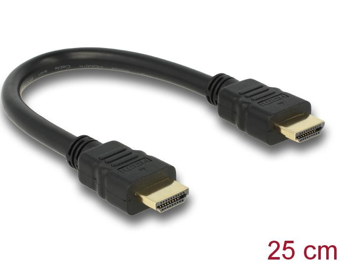 Cable Delock High Speed, HDMI macho - HDMI A macho, 4K, 0.25 m, Ethernet