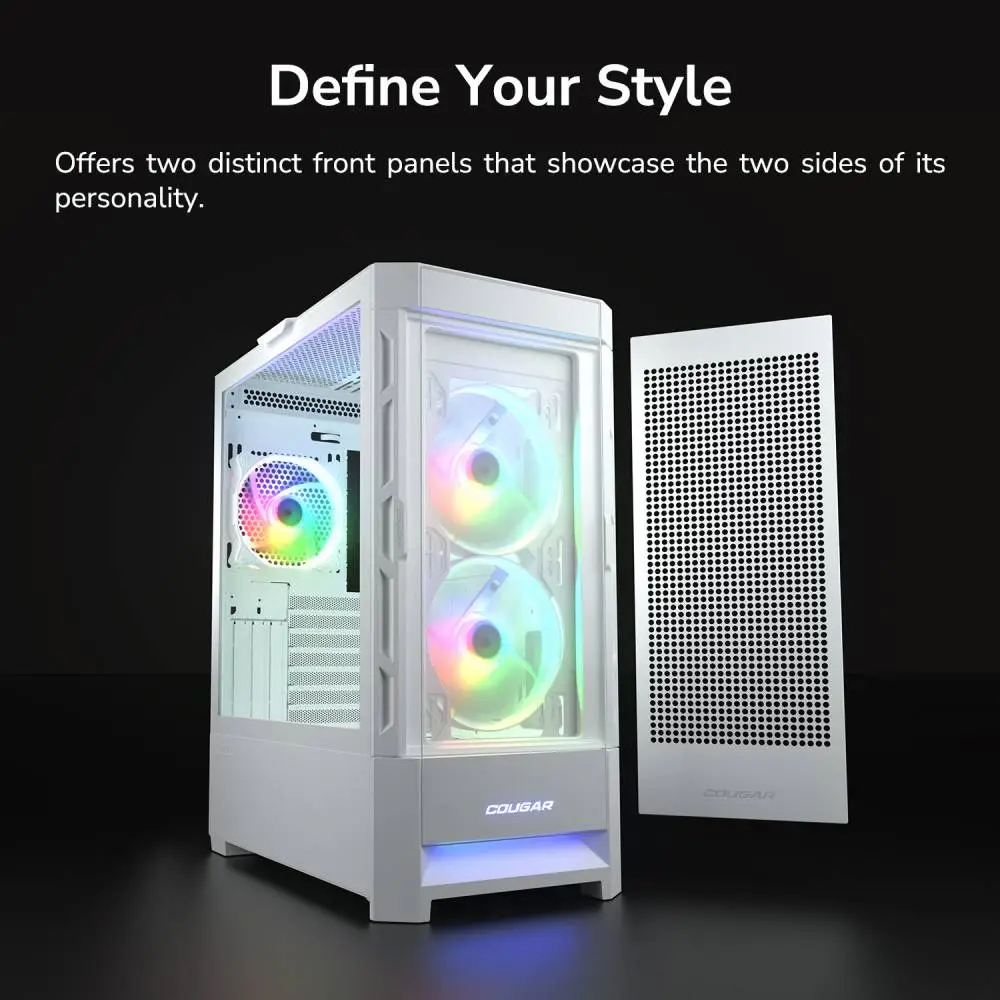 Кутия Cougar DUOFACE RGB Mid-Tower Case White