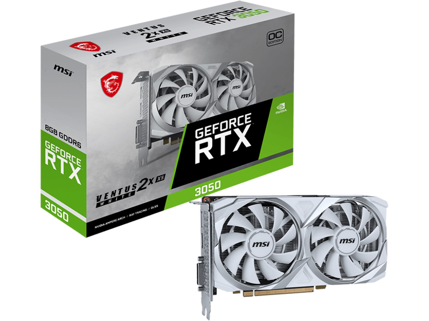 Видео карта MSI GeForce RTX 3050 VENTUS 2X XS WHITE 8G OC