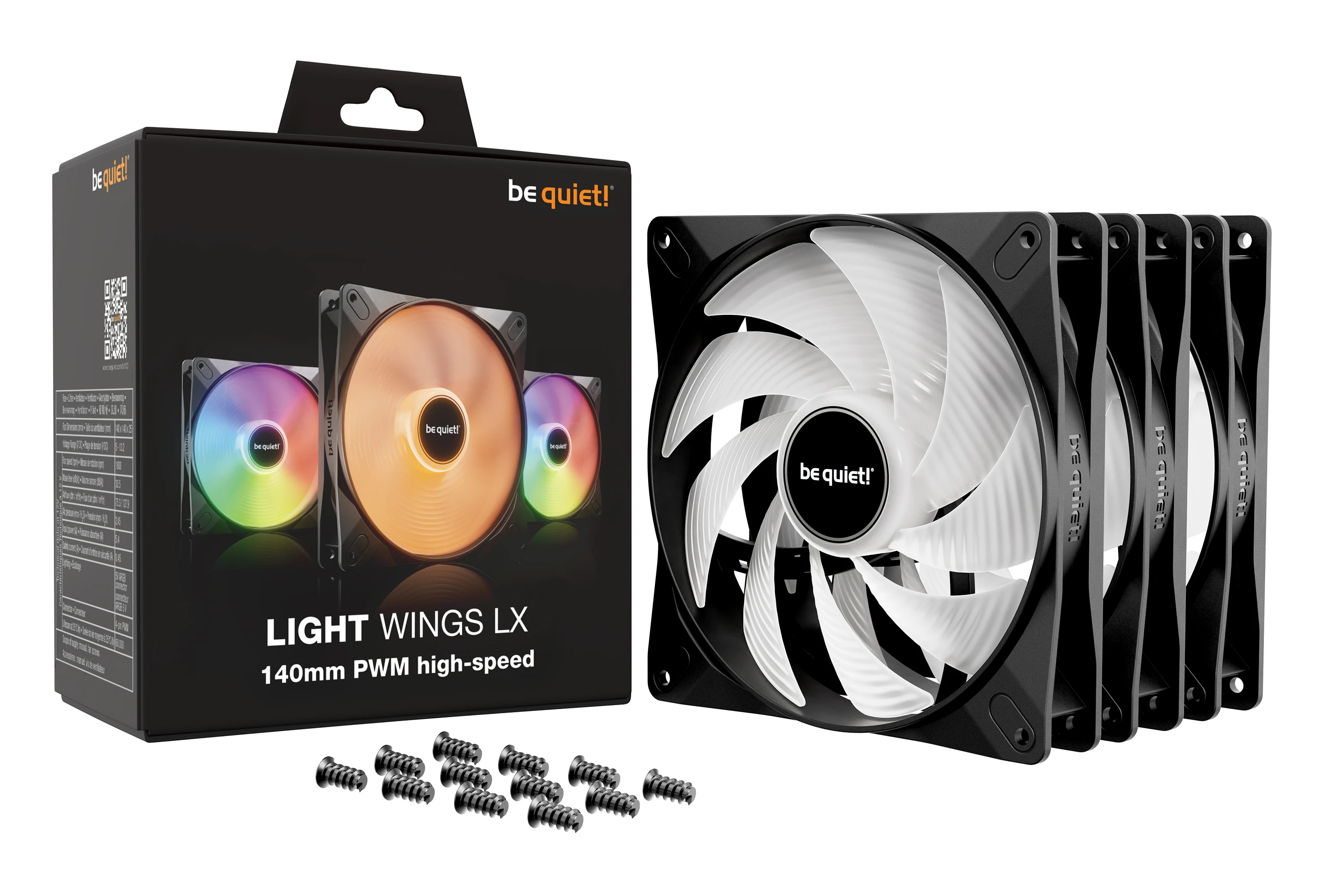 Вентиляторы be quiet! LIGHT WINGS LX 140mm PWM high-speed Triple-Pack Fan Pack 3-in-1 - BL130