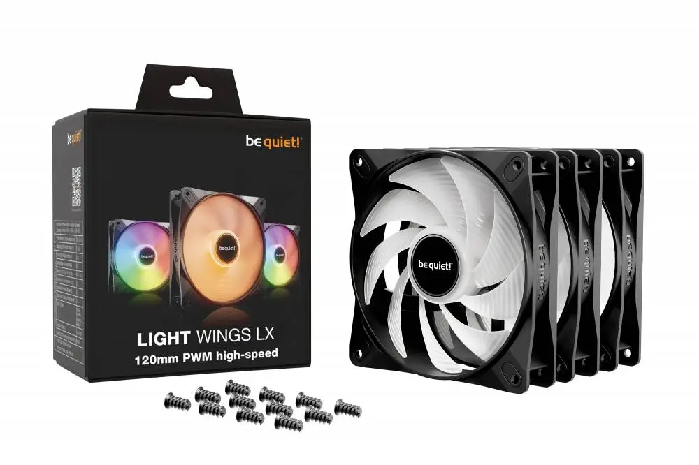 Вентилатори be quiet! LIGHT WINGS LX 120mm PWM high-speed Triple-Pack Fan Pack 3-in-1 3 x 120mm - BL124