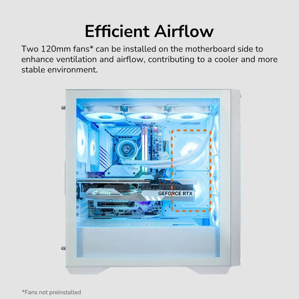Кутия Cougar UNIFACE RGB Mid-Tower Case White - CGR-5C78W-RGB