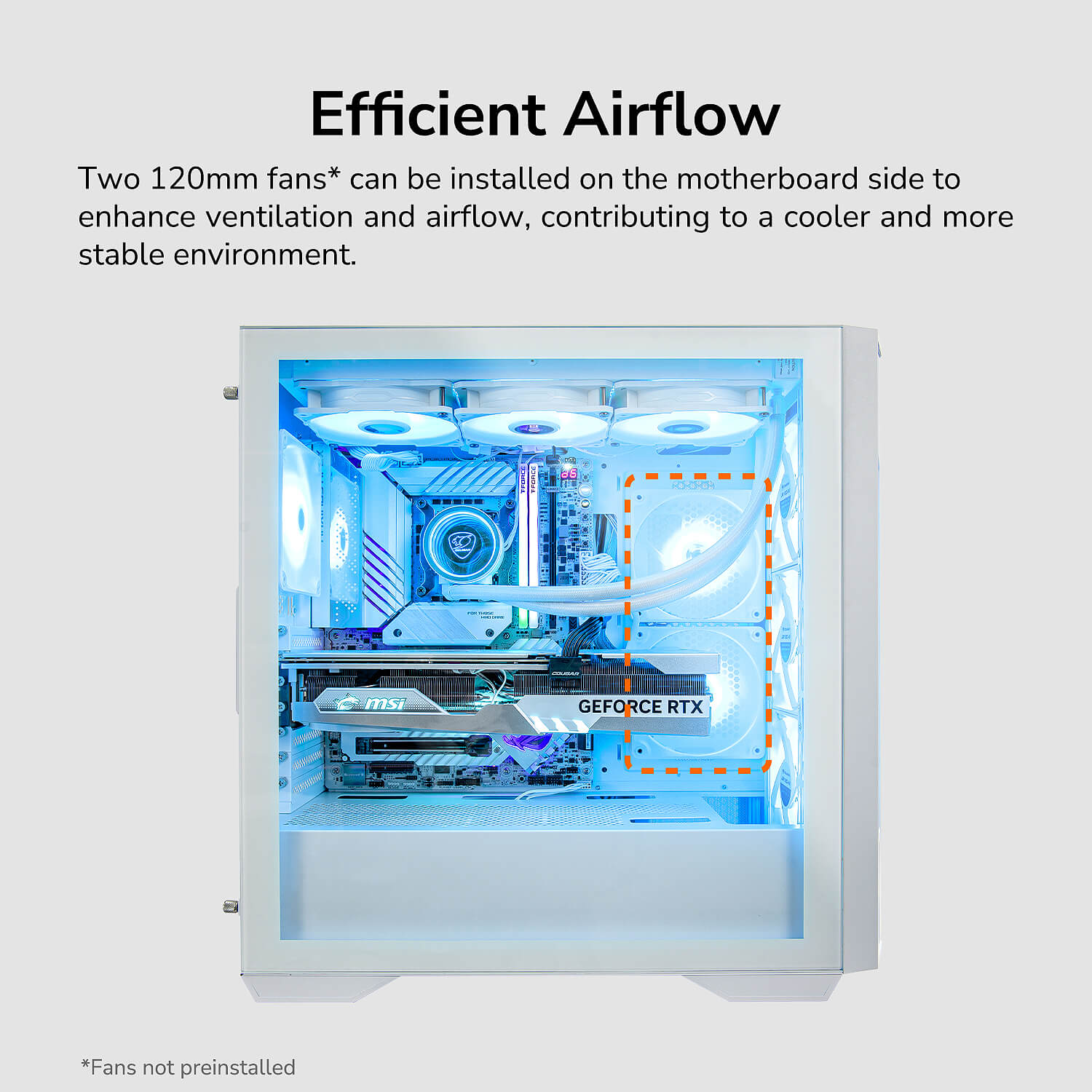 Кутия Cougar UNIFACE RGB Mid-Tower Case White - CGR-5C78W-RGB