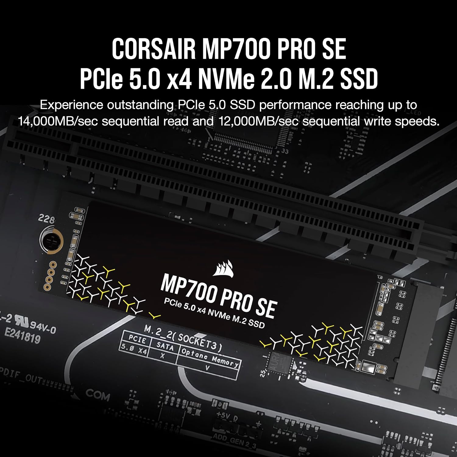 Диск SSD Corsair MP700 PRO SE 4TB M.2 2280 NVMe PCIe 5.0 x4 - CSSD-F4000GBMP700PNHS 