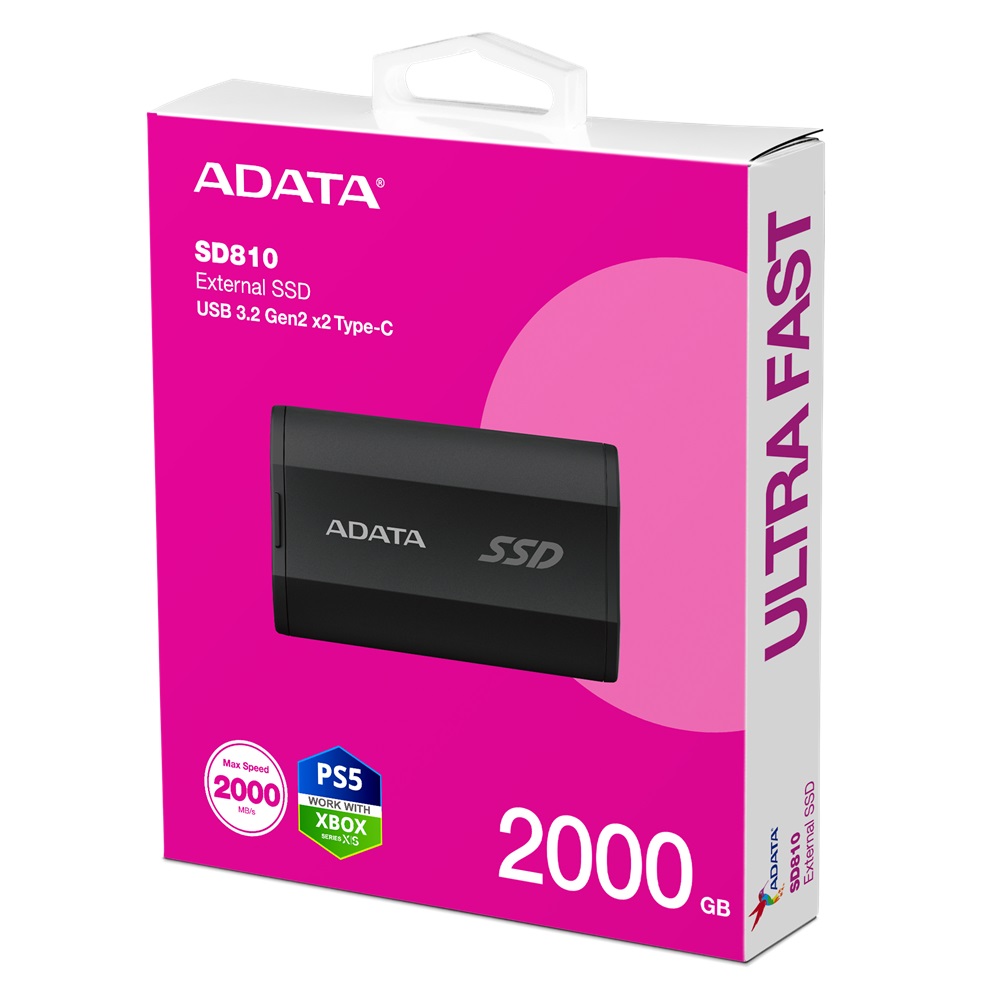 Външен диск Adata SSD SD810 2TB USB Type-C Black - SD810-2000G-CBK