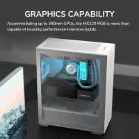 Кутия Cougar MX220 RGB White Mid-Tower Case - CGR-2AC8W-RGB