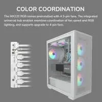 Кутия Cougar MX220 RGB White Mid-Tower Case - CGR-2AC8W-RGB