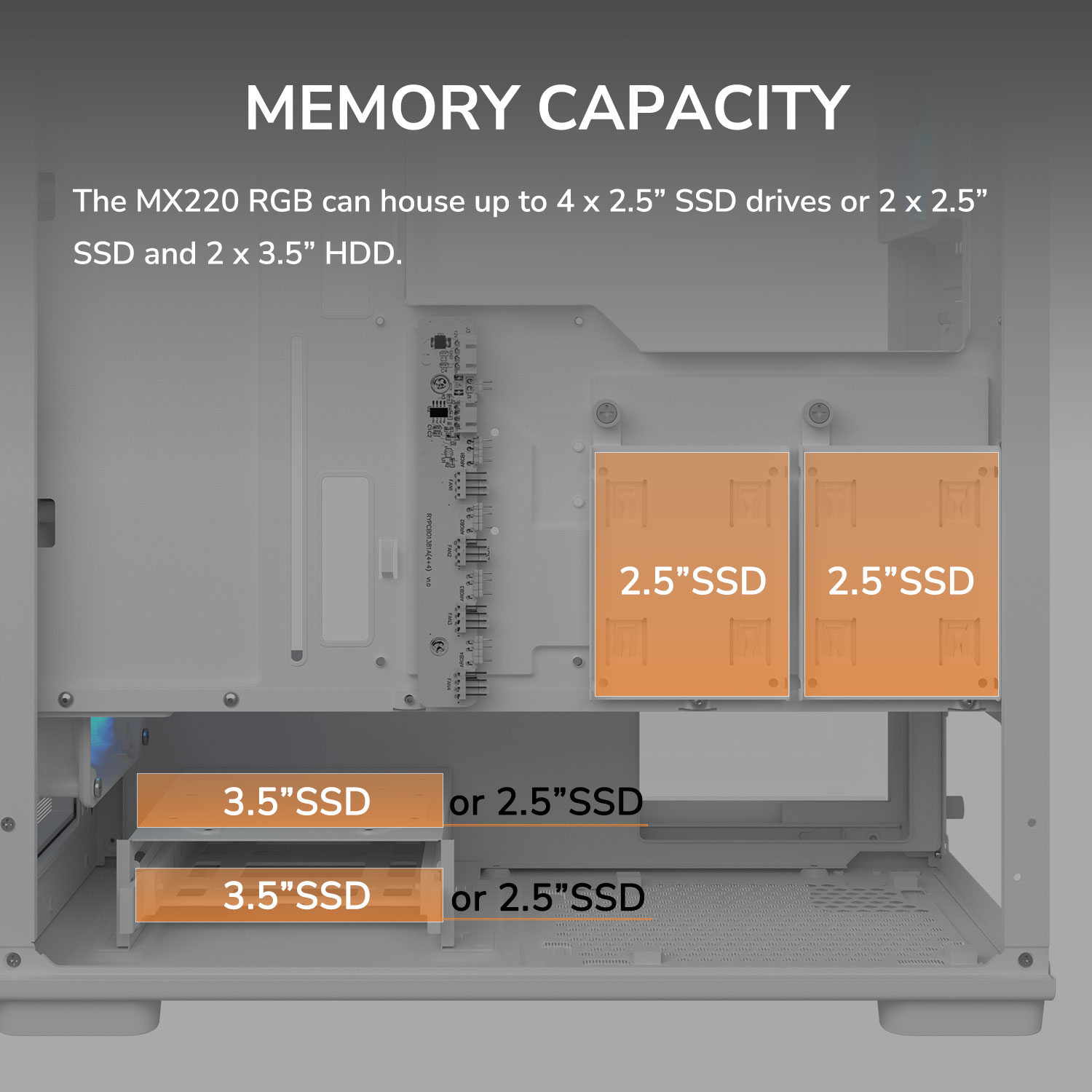 Корпус Cougar MX220 RGB White Mid-Tower Case - CGR-2AC8W-RGB