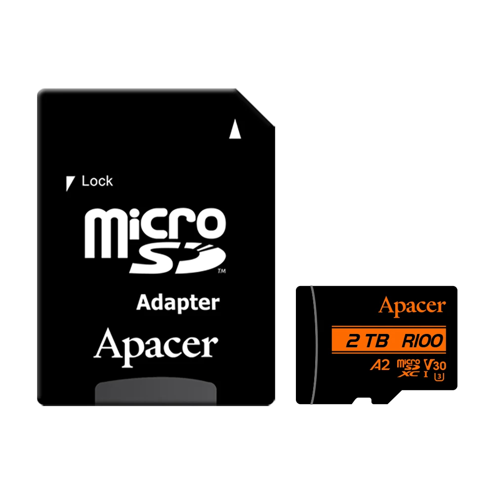 Карта памет Apacer microSDXC 512GB UHS-I U3 V30 A2 Class 10, Adapter - AP512GMCSX10U8-R