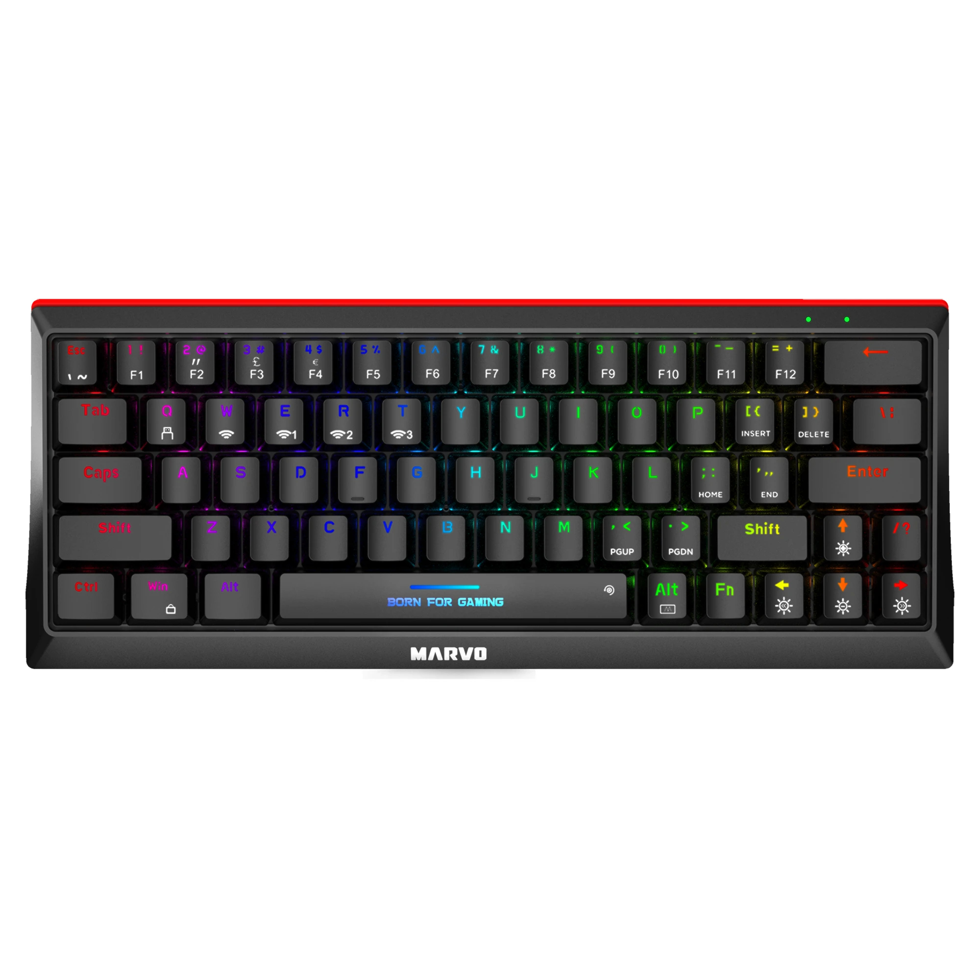 Геймърска mehani`na клавиатура Marvo Hecate 61WR Black - KG962W-R - Bluetooth 5.0, 63 keys