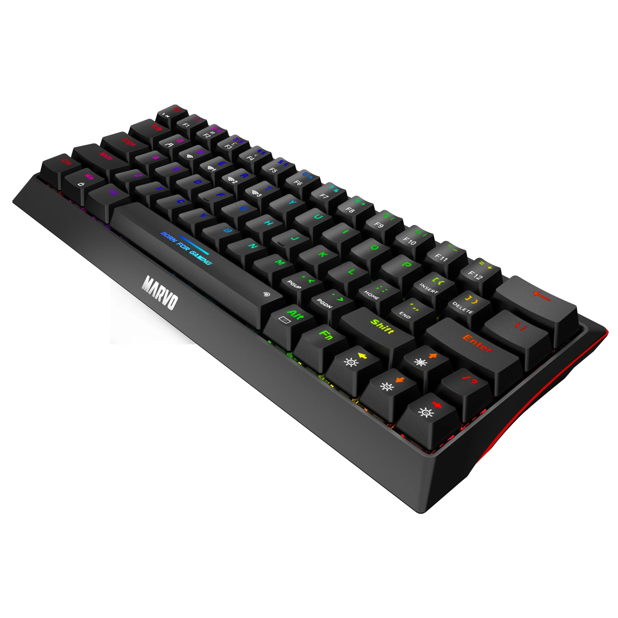 Геймърска mehani`na клавиатура Marvo Hecate 61WR Black - KG962W-R - Bluetooth 5.0, 63 keys