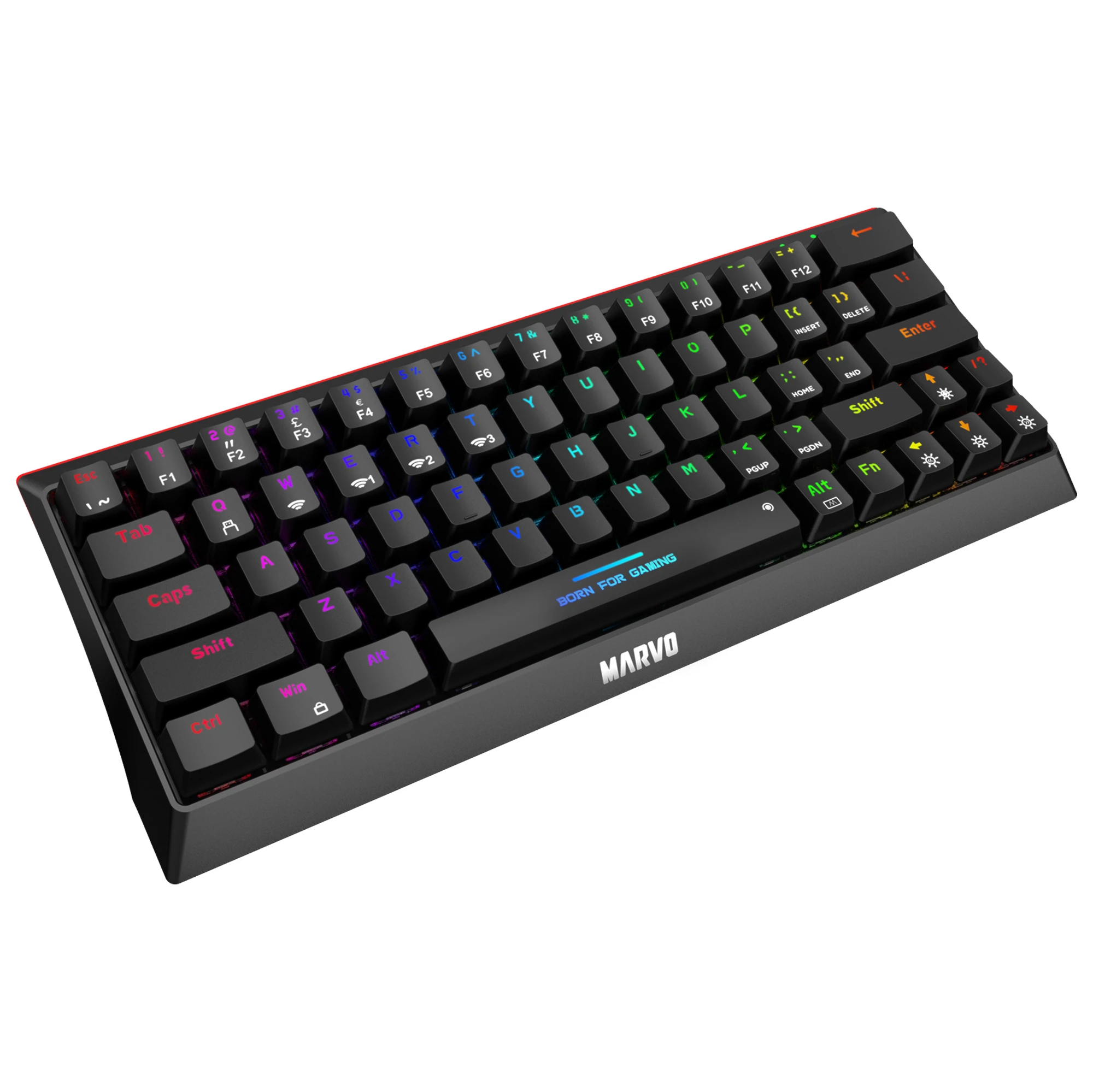 Геймърска mehani`na клавиатура Marvo Hecate 61WR Black - KG962W-R - Bluetooth 5.0, 63 keys