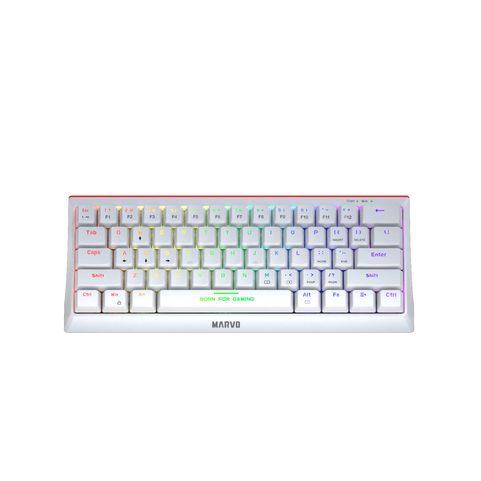 Геймърска клавиатура Marvo Hecate 61R WH - KG962G White - RED switches, RGB