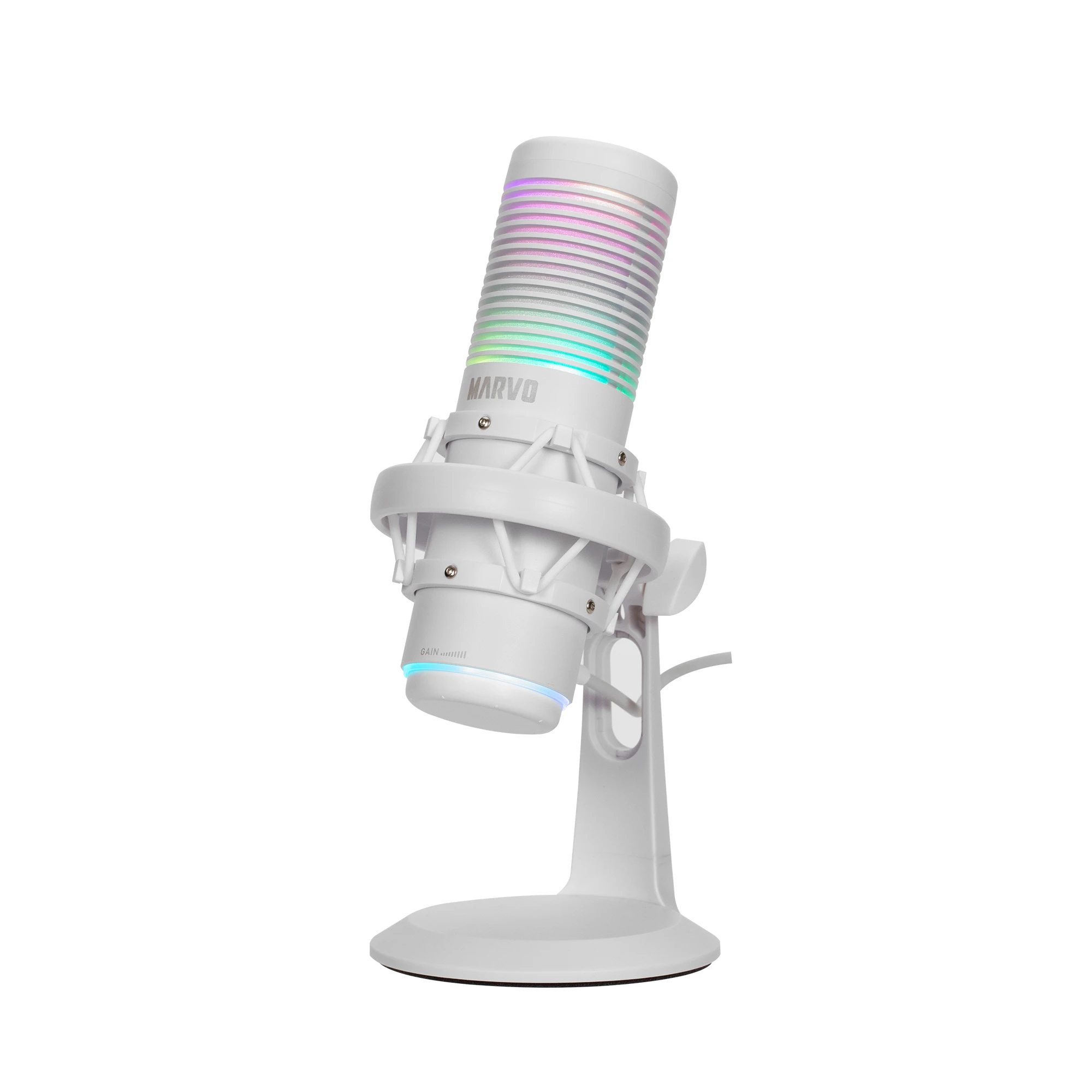 Marvo Геймърски микрофон Gaming USB Microphone Blast 60 White - MIC-07 WH - USB, RGB