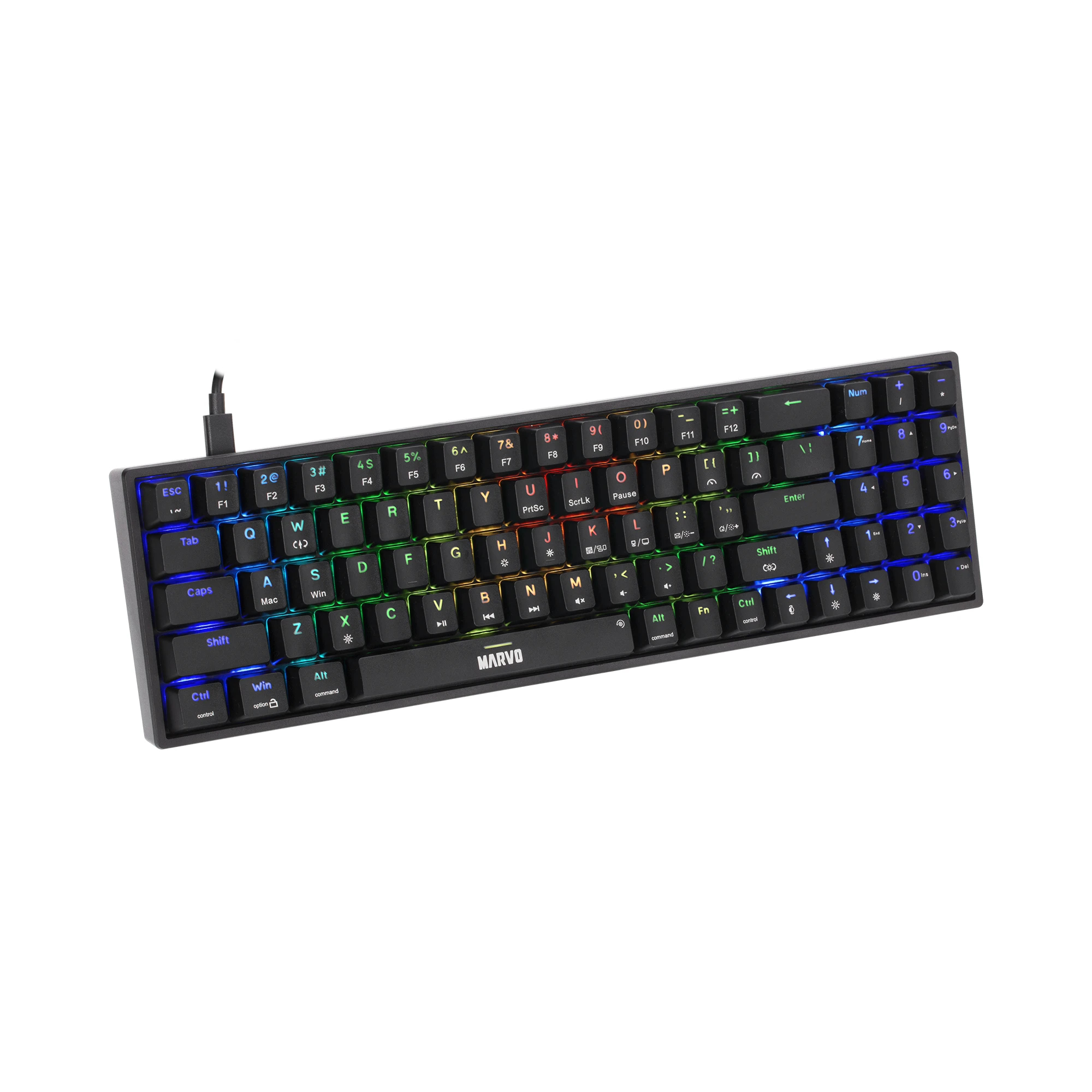 Геймърска клавиатура Marvo Shogo 78 - RGB, 78 keys - MARVO-KG956