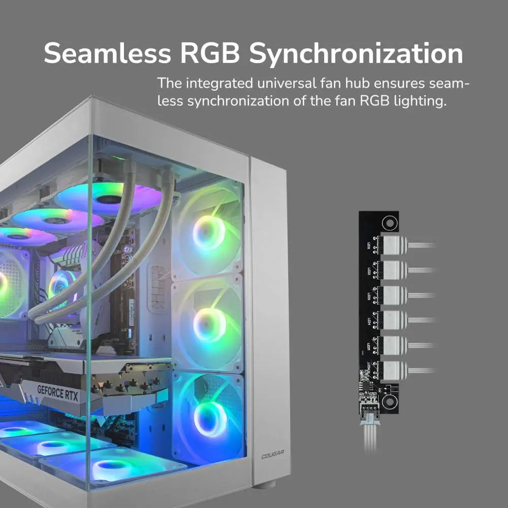 Кутия COUGAR FV150 RGB Mid-Tower ATX Case Black - CGR-5KA1B-RGB