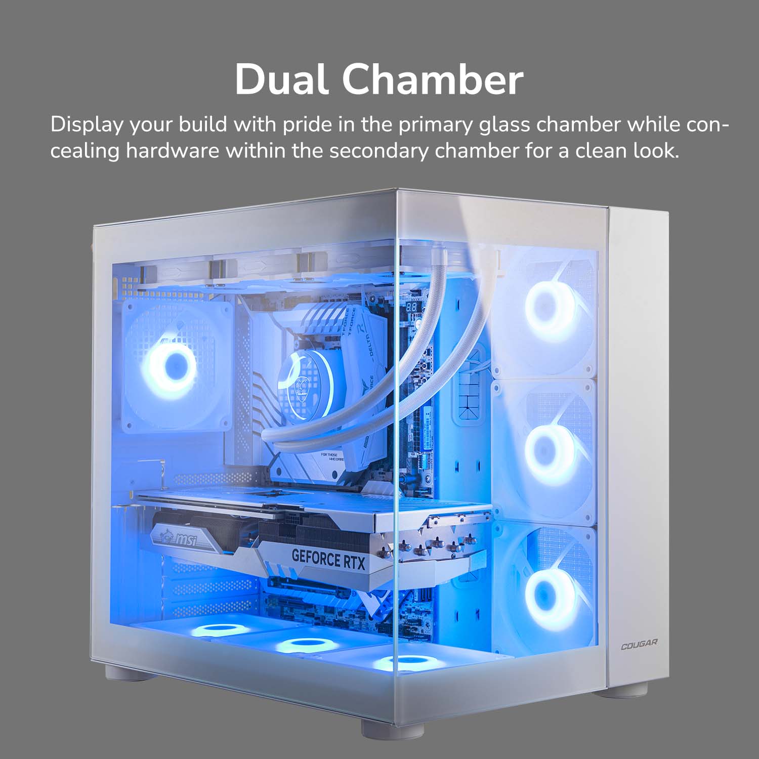 Кутия COUGAR FV150 RGB Mid-Tower ATX Case White - CGR-5KA1W-RGB