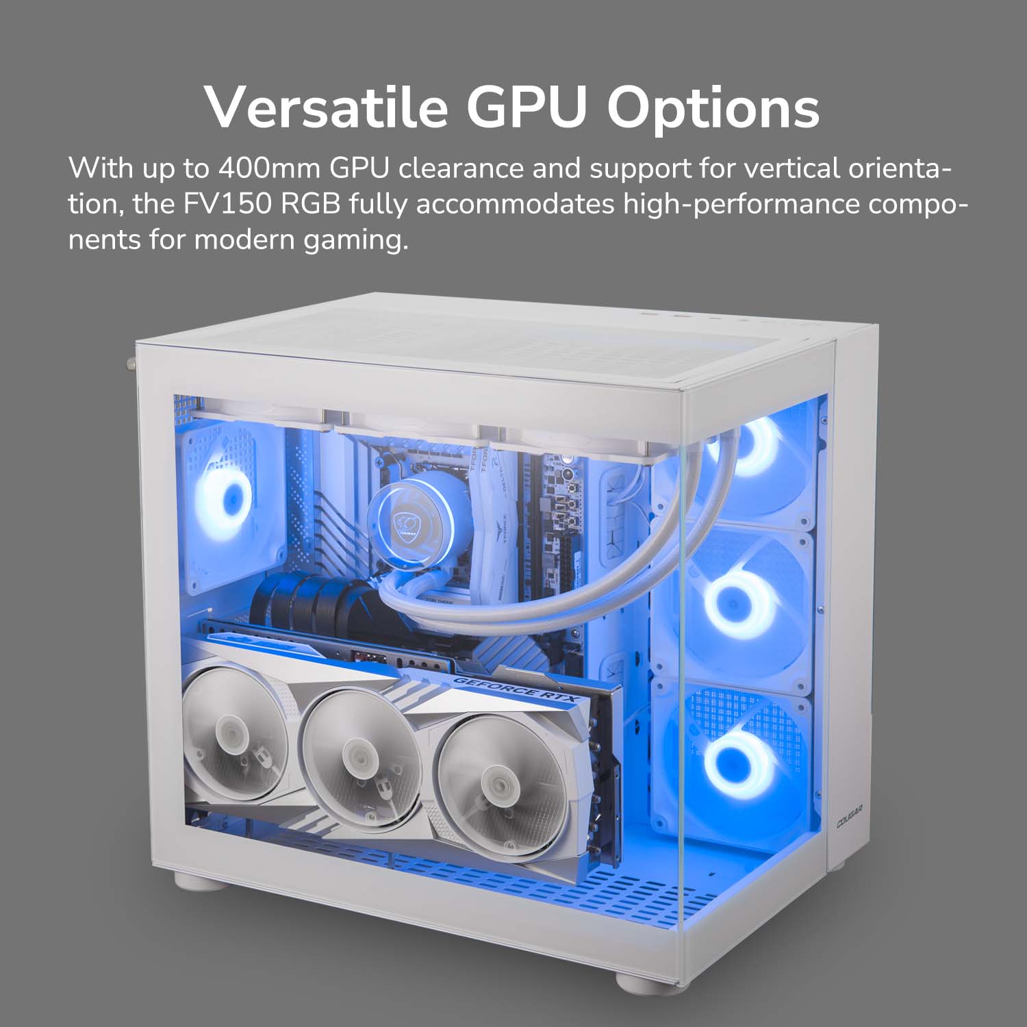 Кутия COUGAR FV150 RGB Mid-Tower ATX Case White - CGR-5KA1W-RGB