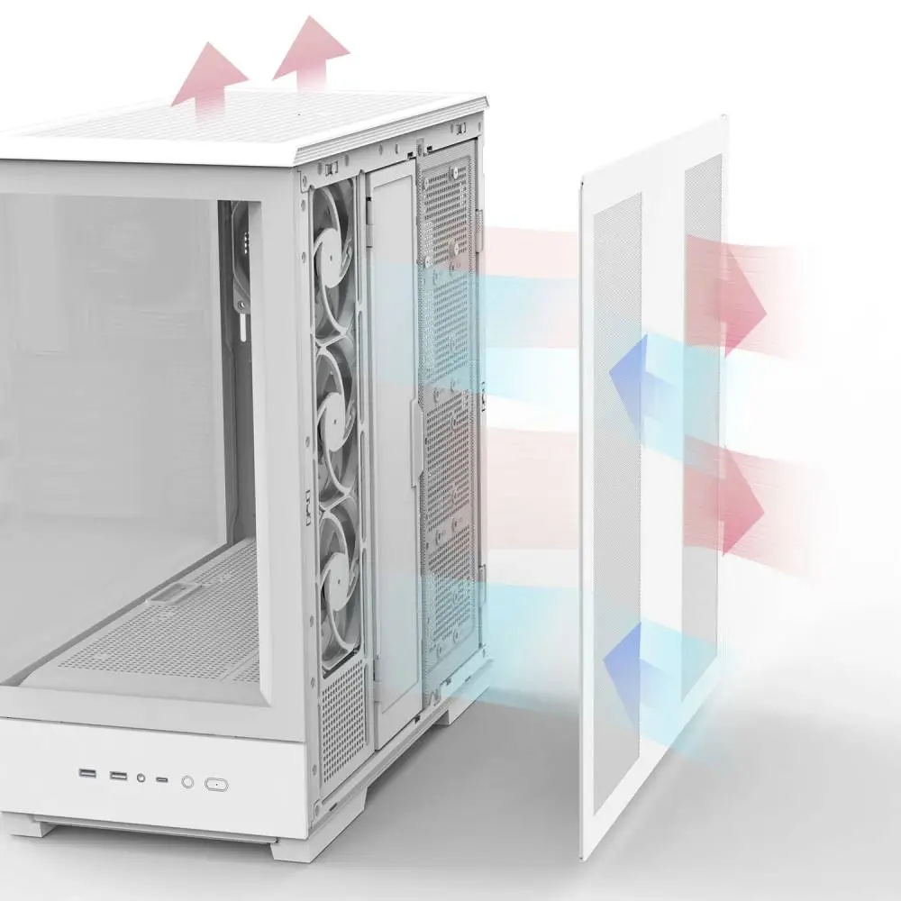 Zalman кутия Case ATX - P50 DS White - Digital Display, Addressable RGB