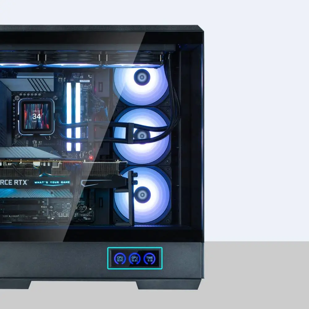 Zalman кутия Case ATX - P50 DS Black - Digital Display, Addressable RGB