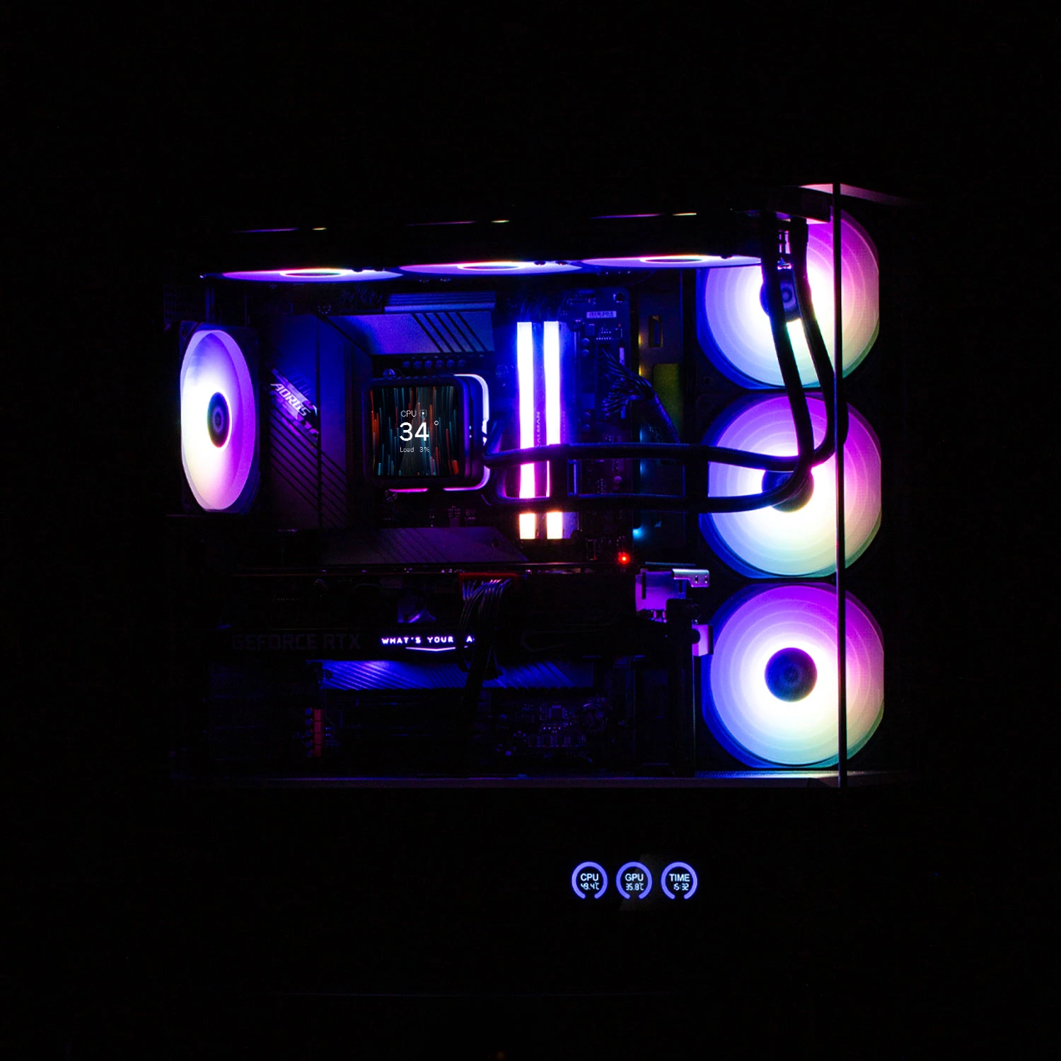 Zalman кутия Case ATX - P50 DS Black - Digital Display, Addressable RGB