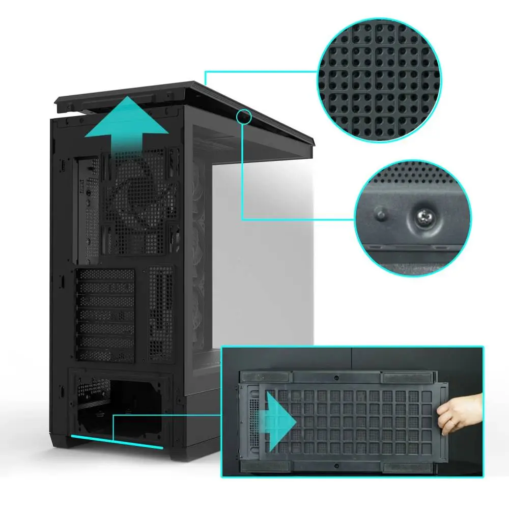 Zalman кутия Case ATX - P50 DS Black - Digital Display, Addressable RGB