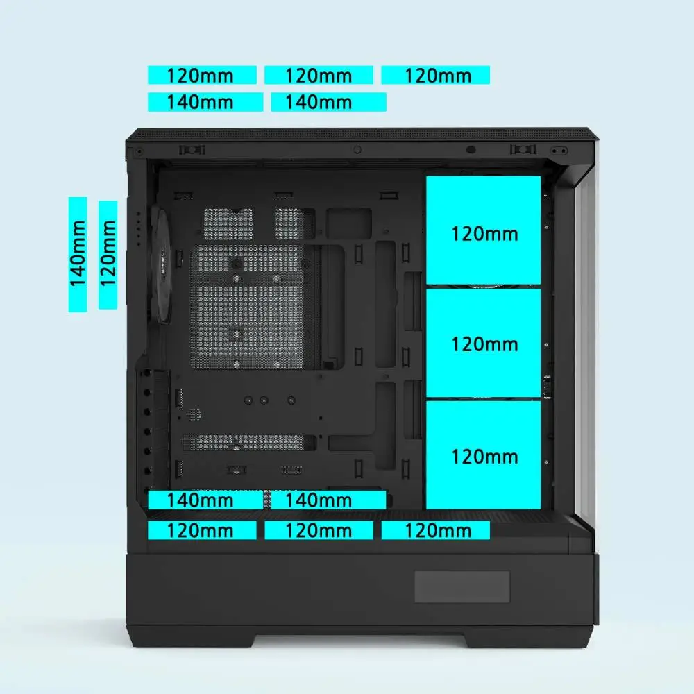 Zalman кутия Case ATX - P50 DS Black - Digital Display, Addressable RGB