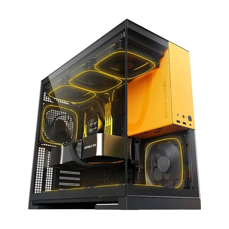 Кутия Geometric Future Model 5 Black/Yellow Case EATX - 1AM5WKBY00100
