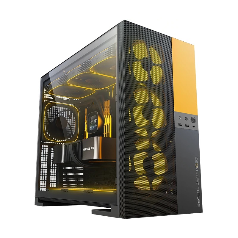 Кутия Geometric Future Model 5 Vent Black/Yellow Case EATX - 1AM5VTBY00100