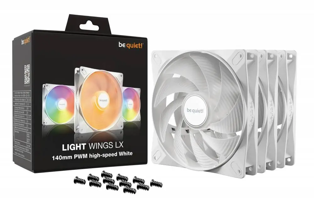 Вентилатори be quiet! LIGHT WINGS LX 140mm PWM high-speed White Triple-Pack Fan Pack 3-in-1 - BL131
