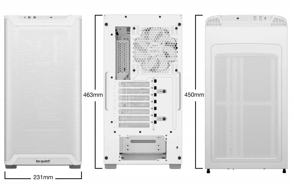Кутия be quiet! Pure Base 501 Airflow Window White Case ATX - BGW75