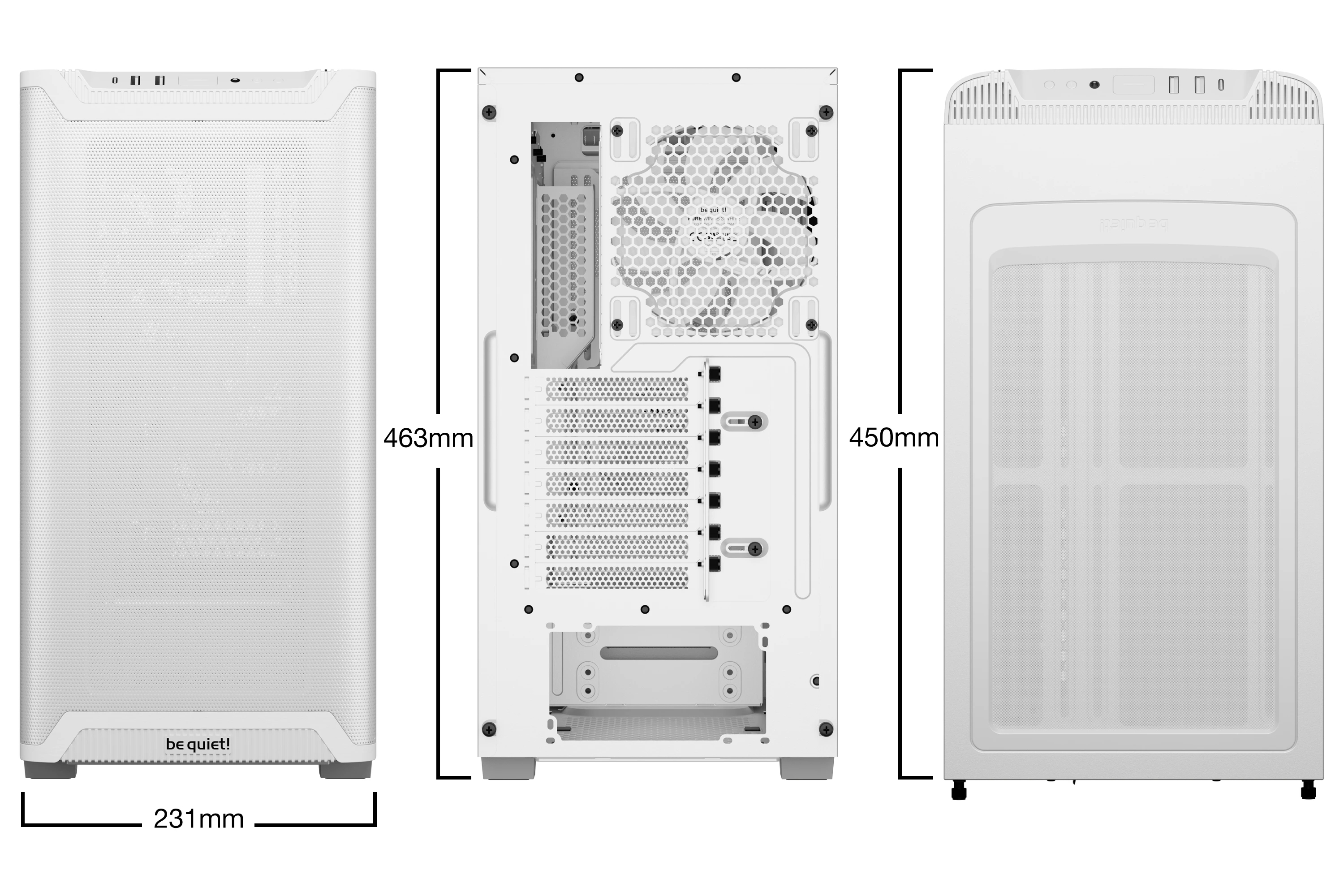 Кутия be quiet! Pure Base 501 Airflow Window White Case ATX - BGW75