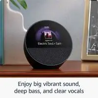 Смарт часовник Amazon Echo Spot 2024, Alexa асистент, Черен
