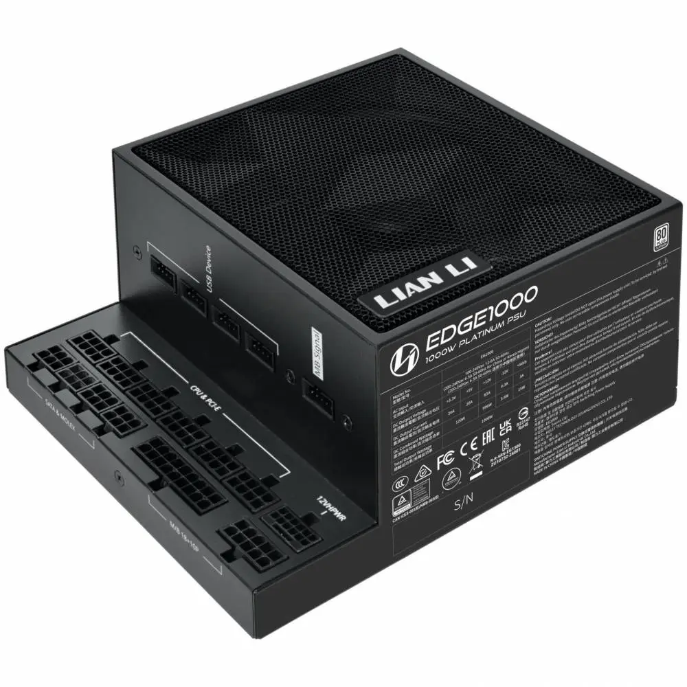 Захранване Lian Li EDGE EG1000 Black 1000W 80 Plus Platinum PCIe 5.1, ATX 3.1