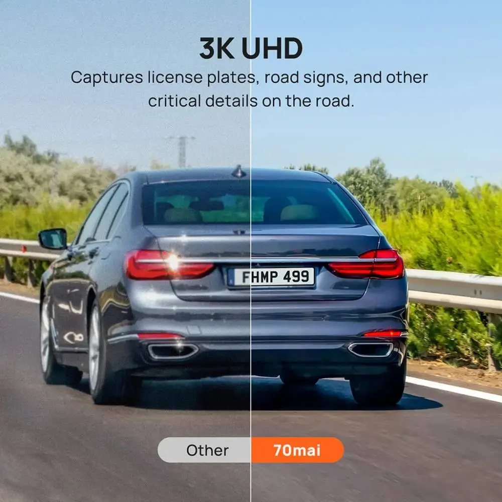 70mai комплект огледало и камера за задно виждане видеорегистратор Rearview Dash Cam 3K HDR Set - S500