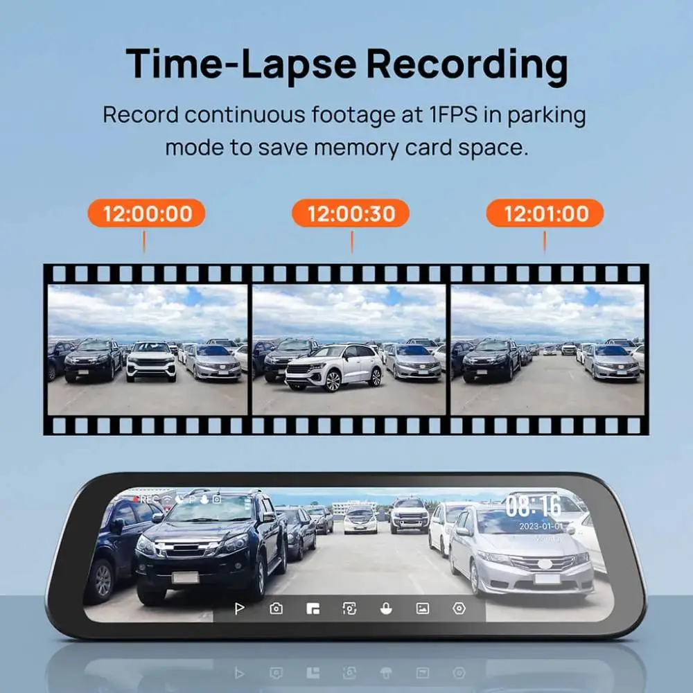 70mai комплект огледало и камера за задно виждане видеорегистратор Rearview Dash Cam 3K HDR Set - S500