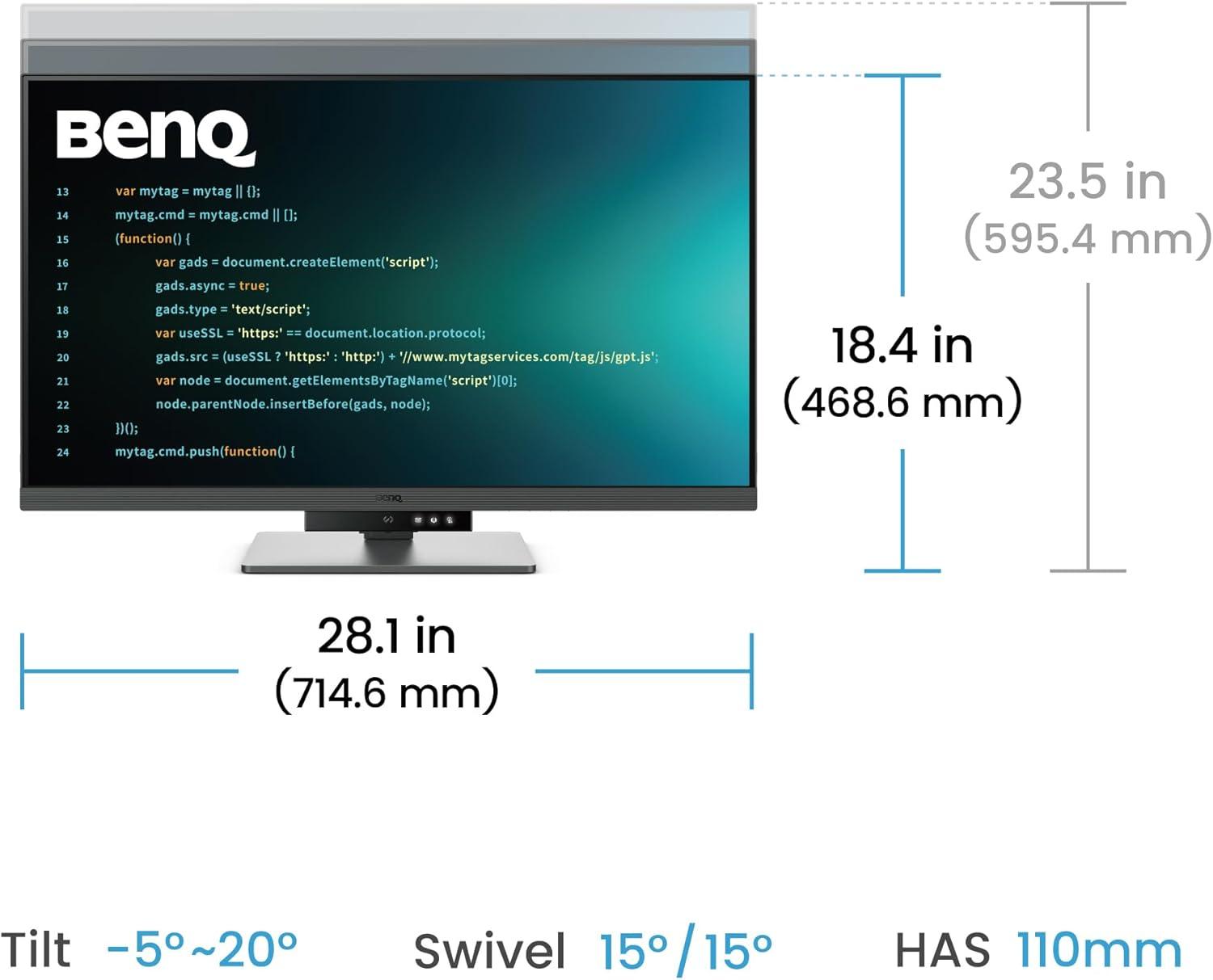 Monitor BenQ RD320U 31.5" IPS, 3:2, 3840x2160, 5ms, Nano Matte, HDR 400, MoonHalo, B.I. Gen2, KVM Switch, DualView Plus, PIP/PBP, 2x HDMI 2.0, DP 1.4 x1, USB-C 90W x1, USB HUB, Speakers 2Wx2 - 9H.LMSLA.TBE